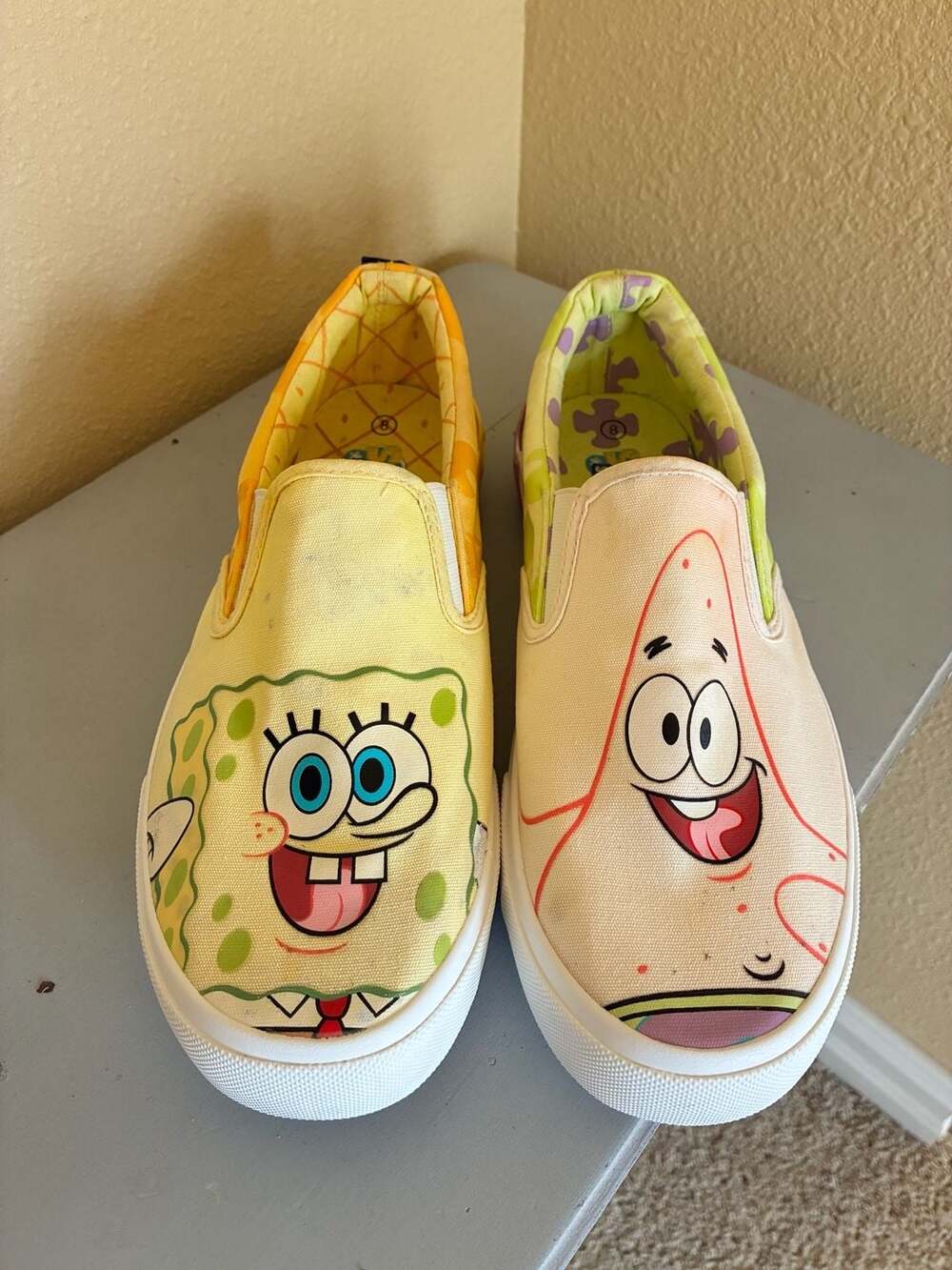 Ground Up SpongeBob SquarePants and Patrick Slip-On Canvas Sneaker Shoes Size 8